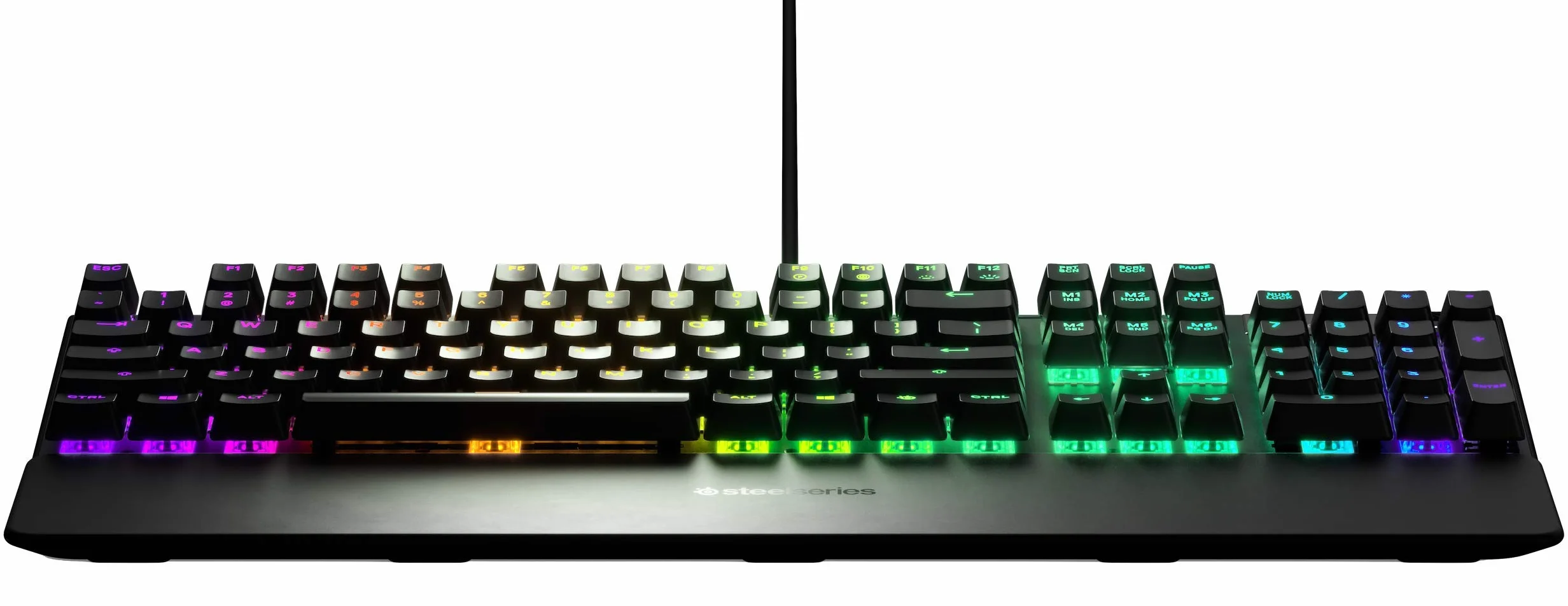 SteelSeries Apex 5 Tastiera da gaming meccanica ibrida , Illuminazione RGB per ogni tasto, Struttura in lega di alluminio aeronautico, Smart Display OLED, Layout Turco (QWERTY)