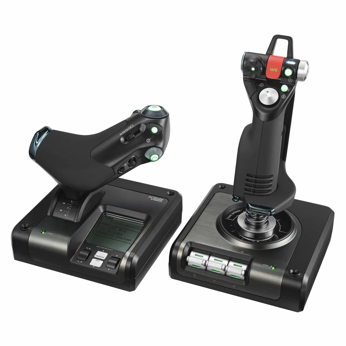 Logitech G Saitek X52 Pro Flight Control System, Controller di Simulazione con Acceleratore, ‎Joystick X52 Professionale, Acceleratore Progressivo, Centraggio ‎Doppia Molla, USB, PC, Nero