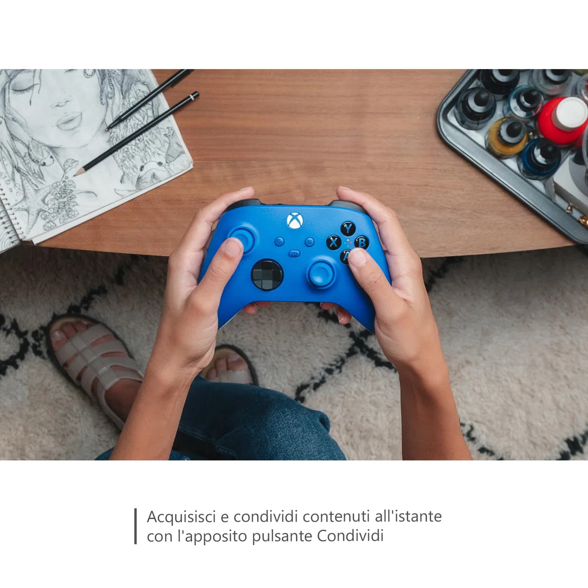 Xbox Wireless Controller Shock Blue for Xbox One, Series X|S, Windows 10/11, Android, iOS