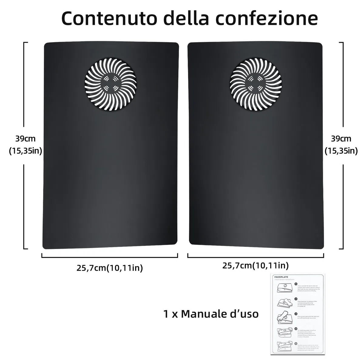 Mcbazel PS5 Placche con Prese d'aria di Raffreddamento per Playstation 5 Digital Edition, Piastre Laterali di Ricambio Piastra Frontale di Copertura per PS5 Digitale (Non per PS5 Slim)