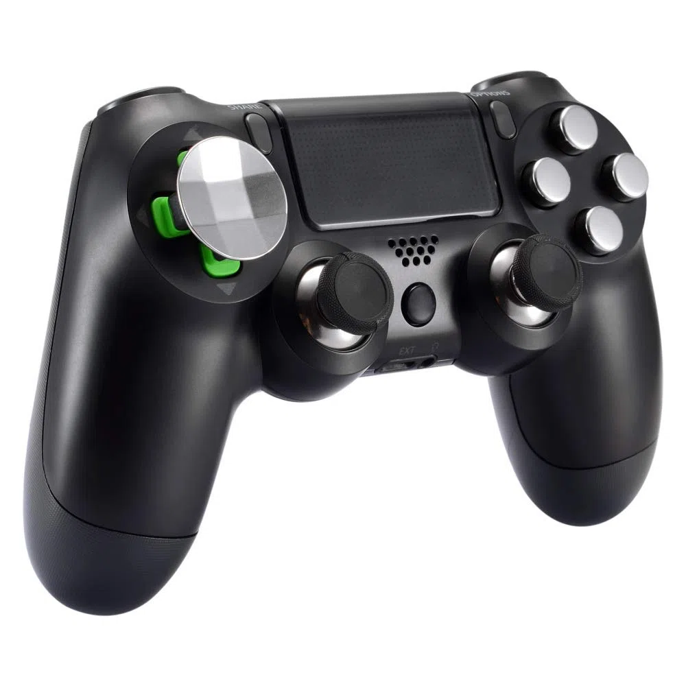 eXtremeRate Pulsanti D-pad Levette Analogiche Ricambio per ps4 Slim Pro Croci Direzionali Thumstick Joystick in Metallo Magnetico Ricambio per ps4 Controller(31 in 1)