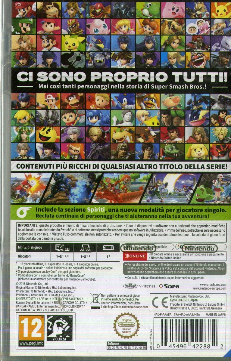 Super Smash Bros Ultimate Nintendo Switch Videogioco Edizione Italiana