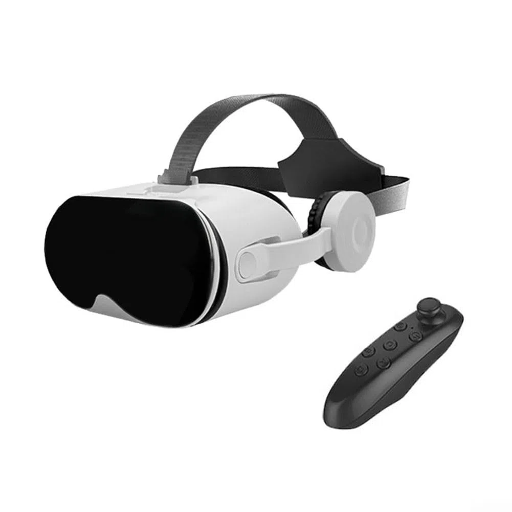 GLOBALHUT - Cuffie per realtà virtuale, per smartphone iOS-Android con schermo da 5,5-6,7 pollici, occhiali 3D VR con controller per giochi e film, campo visivo di 110° (nero)