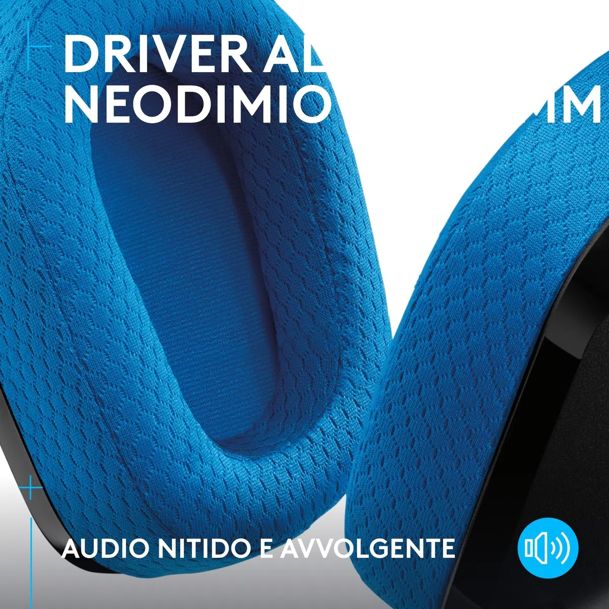 Logitech G G535 Lightspeed Cuffia gaming wireless leggera microfono flip-to-mute 33 ore batteria PS5 PS4 PC USB-C Nero blu