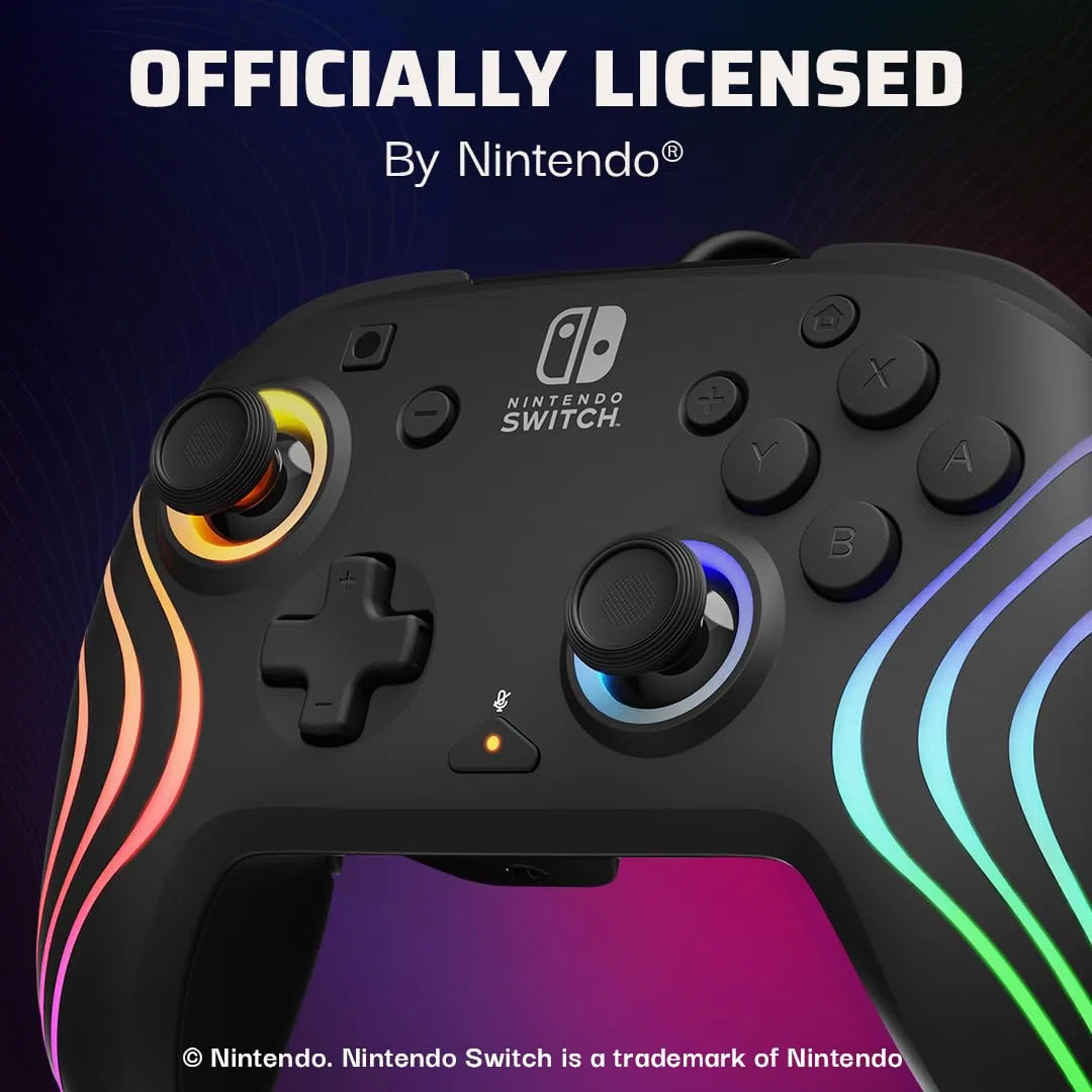 Nintendo Switch Afterglow Wave Wired Controller Black
