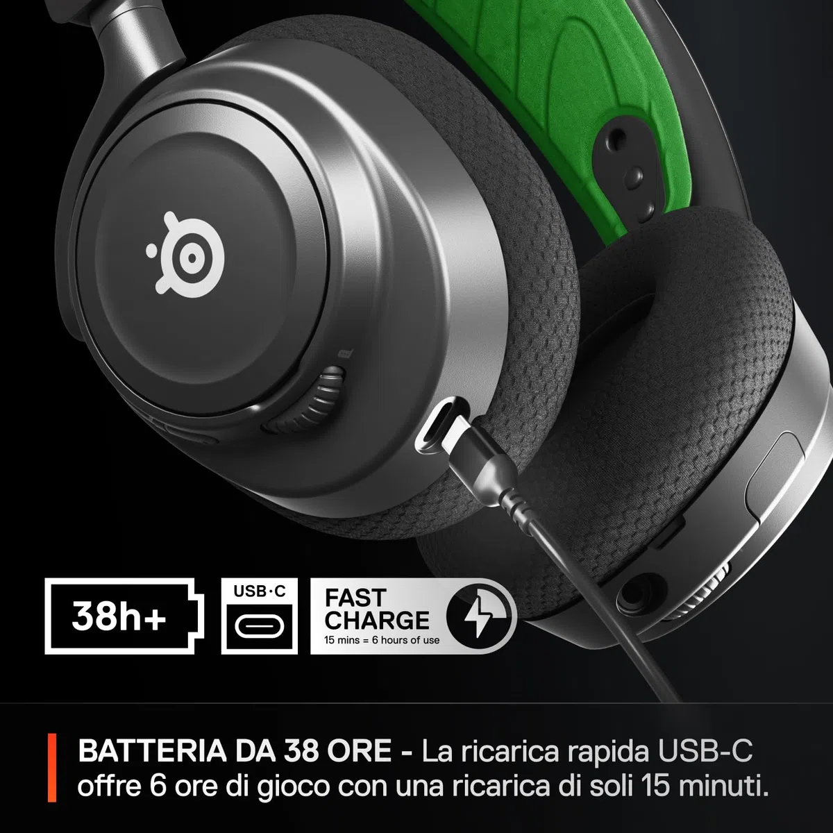 SteelSeries Arctis Nova 7X Cuffia da gaming wireless multipiattaforma 2.4GHz Bluetooth driver magnetici al neodimio batteria USB-C 38 ore ClearCast Gen2 AI PS5 PC VR Mobile