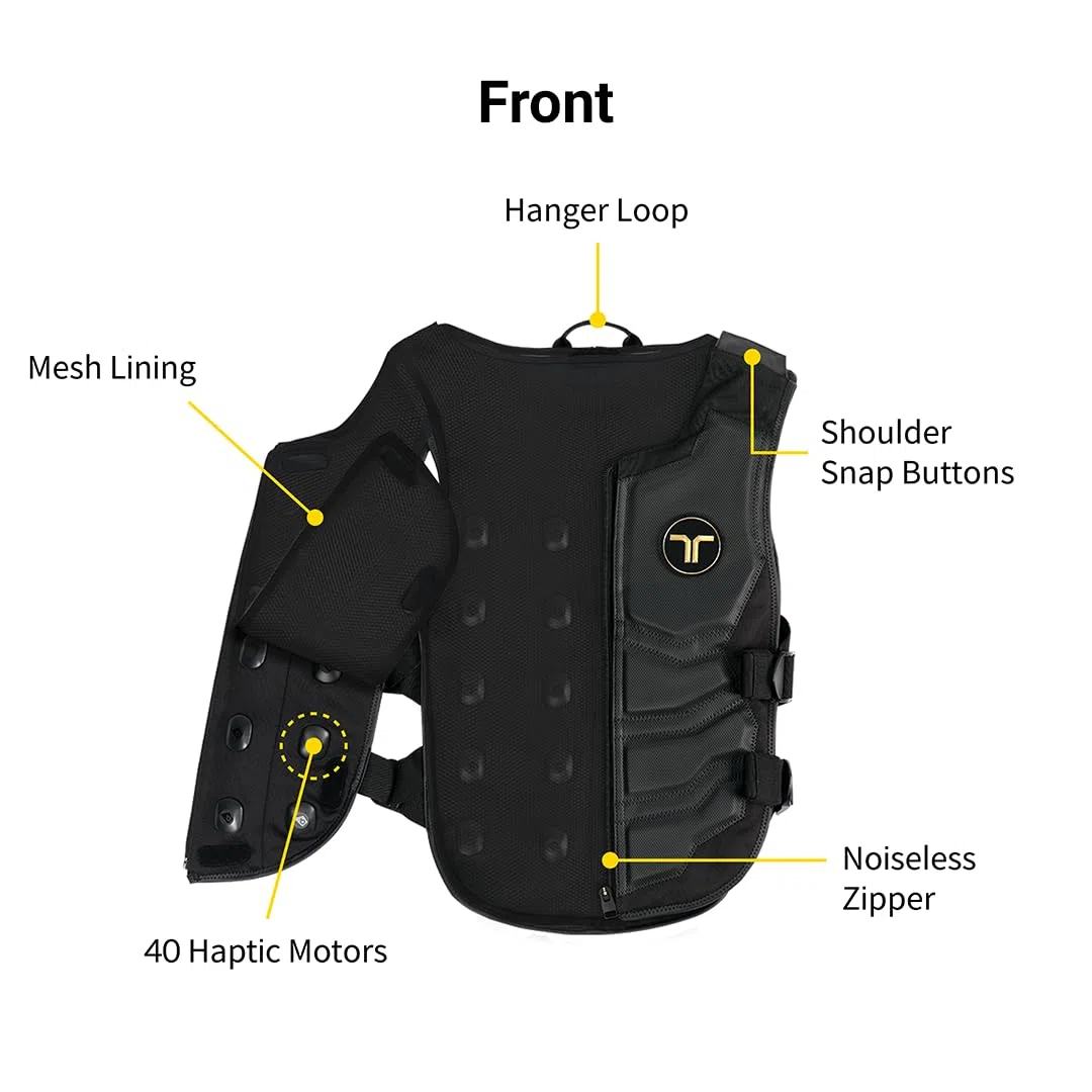 bHaptics TactSuit X40 — Haptic Vest with 40 Vibration Motors for VR — with Audio Accessories and Replacement Lining