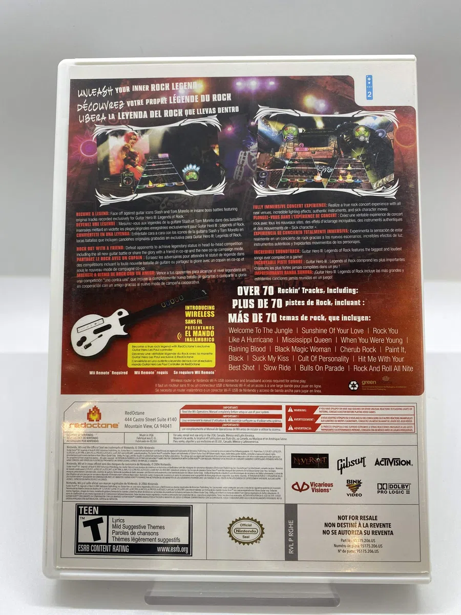 Guitar Hero III: Legends of Rock - Nintendo Wii (Game only) by Activision