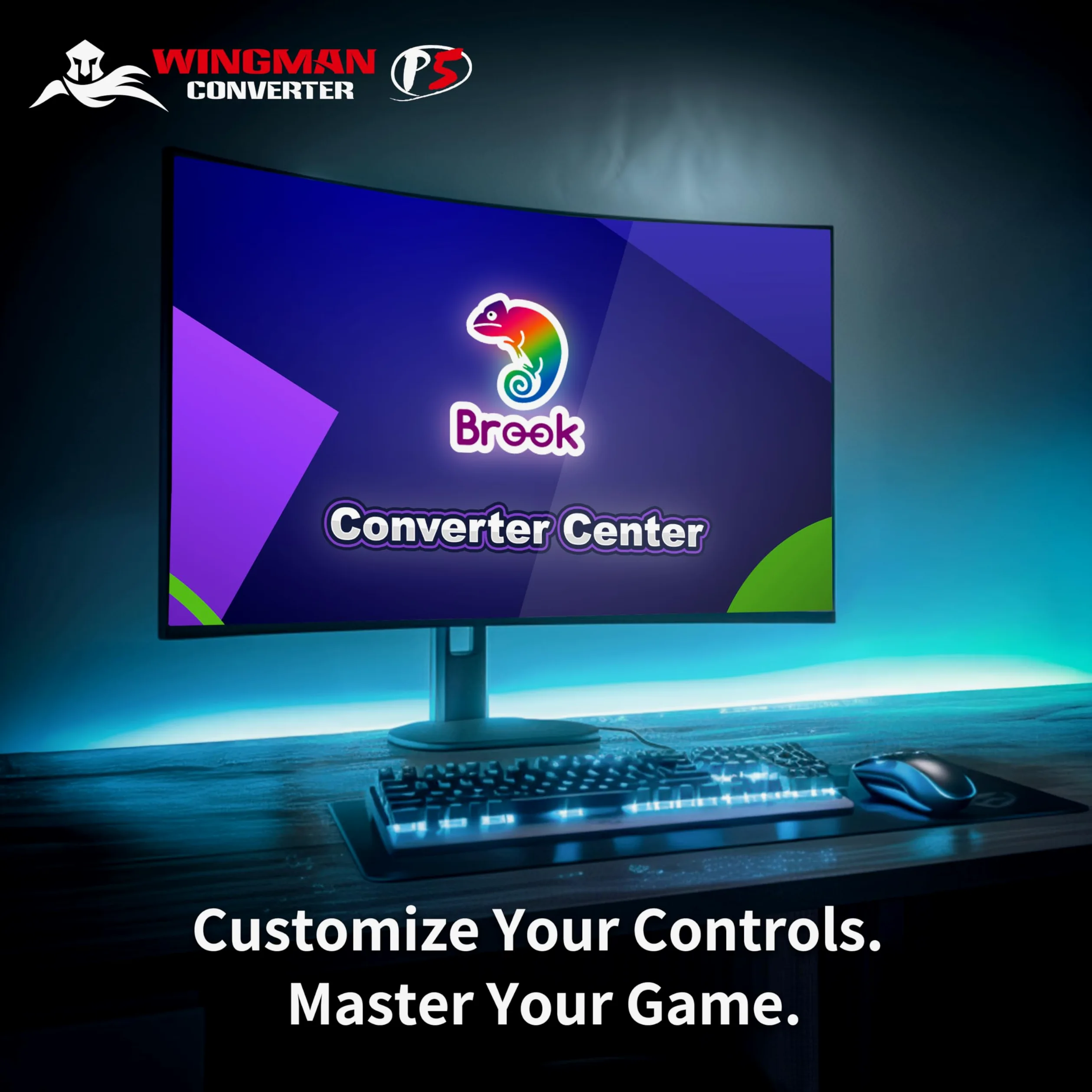 Brook Wingman P5 Convertitore Controller PC P5 P4 Wireless e Cablato Vibrazione Movimento Sei Assi Turbo Macro Remap Software Converter Center