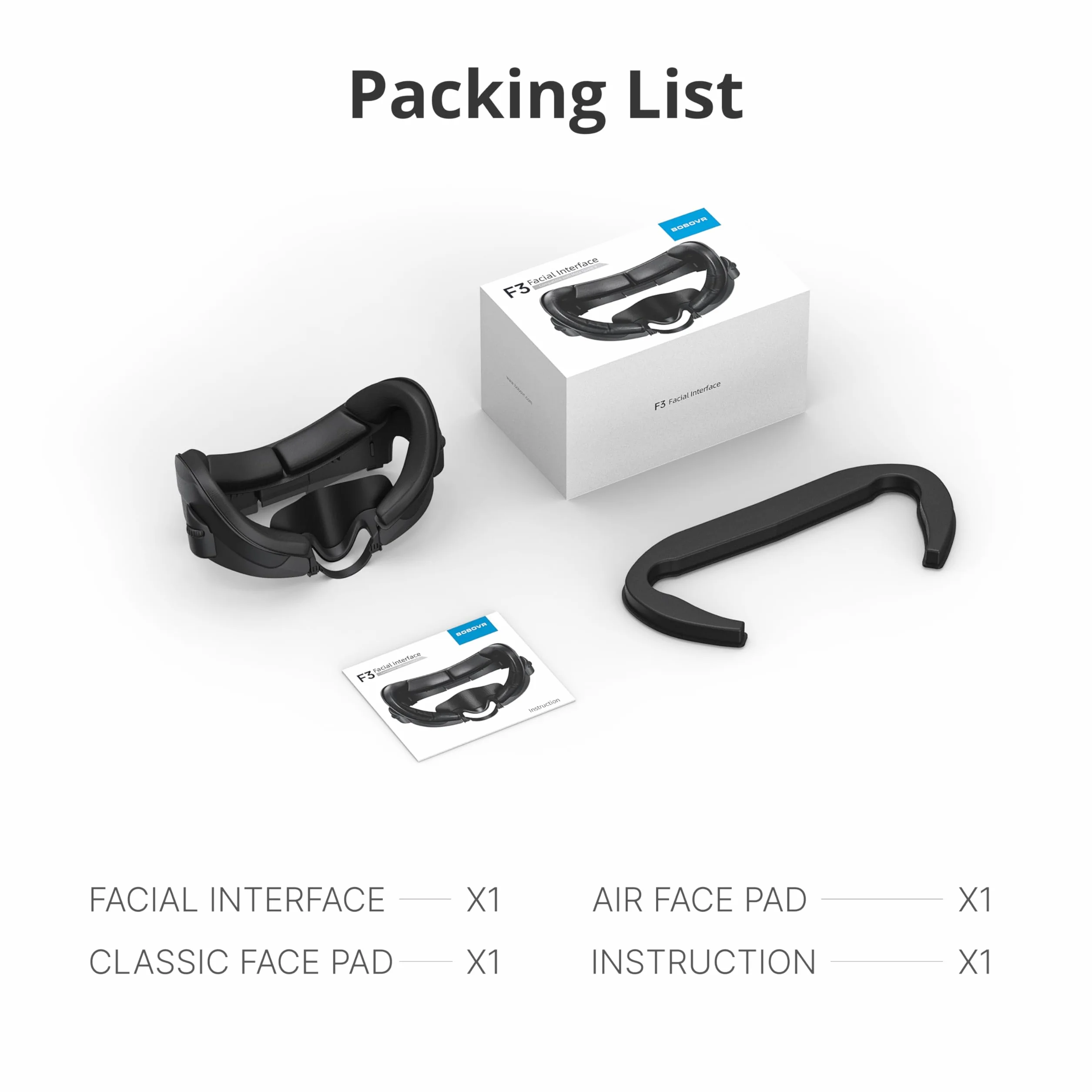 BOBOVR F3 Cover Pad Interfaccia Facciale Compatibile Meta Quest 3, Ventilazione 3 Canali, Campo Visivo Regolabile, Protezione Nasale Lycra