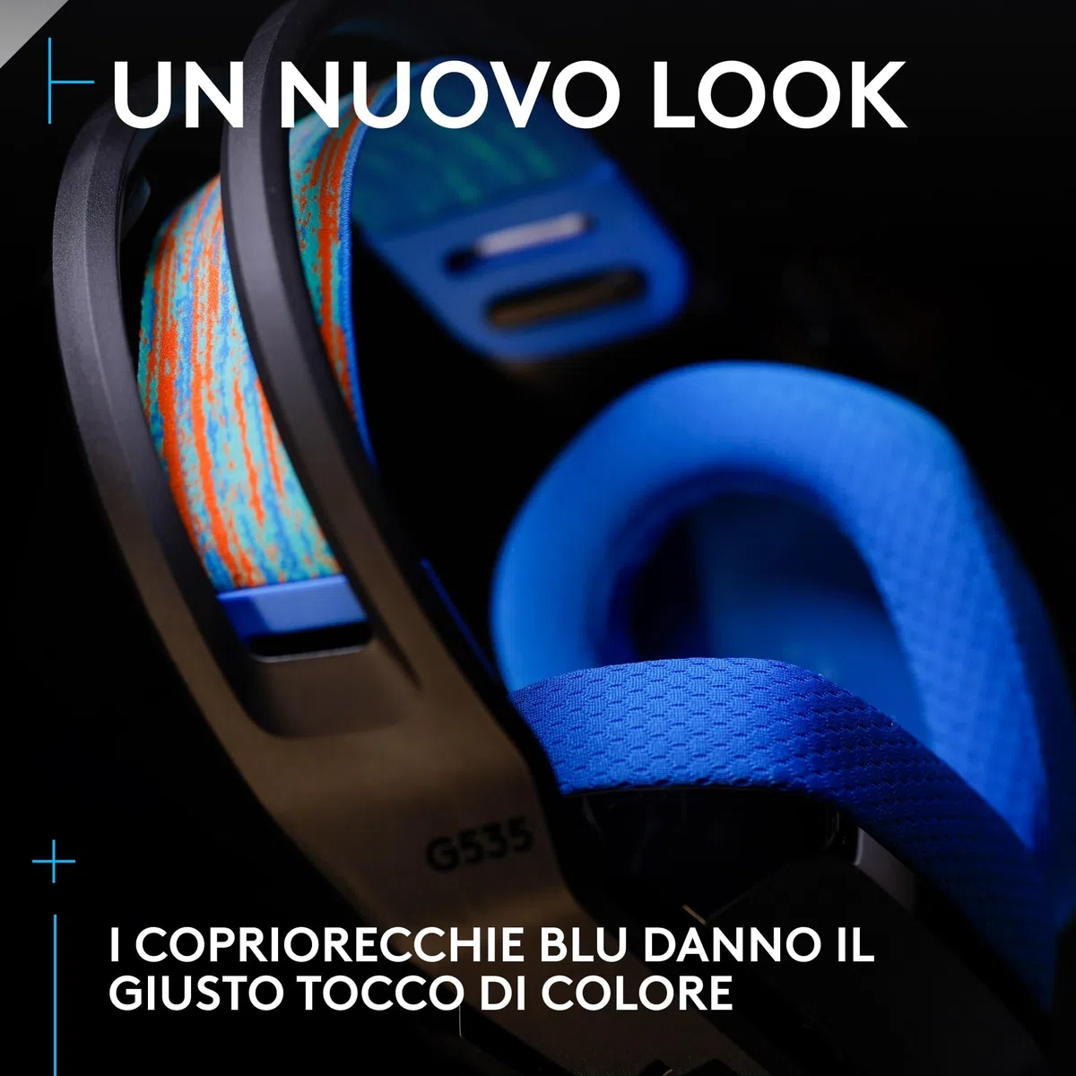 Logitech G G535 Lightspeed Cuffia gaming wireless leggera microfono flip-to-mute 33 ore batteria PS5 PS4 PC USB-C Nero blu