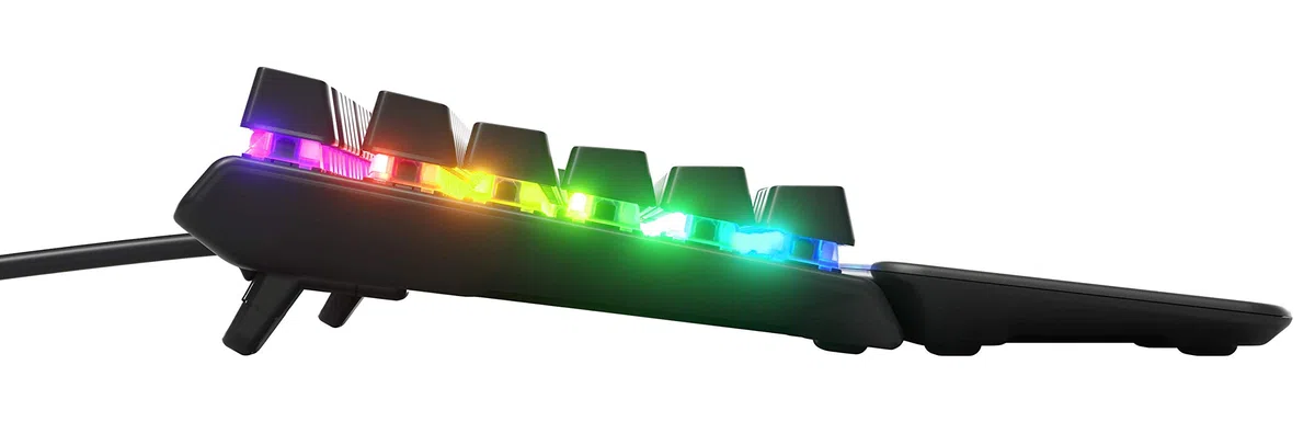 SteelSeries Apex 7 - Tastiera meccanica per videogiochi - Smart Display OLED - Retroilluminazione LED RGB - Switch Blu - Layout Tedesco (QWERTZ)