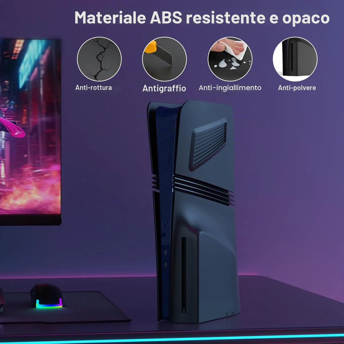 InnoAura P5 Pro Copertura per Disc Edition - Facepad con scanalatura di ventilazione e filtro antipolvere, antigraffio e antipolvere per Disc Edition 2024 (nero)