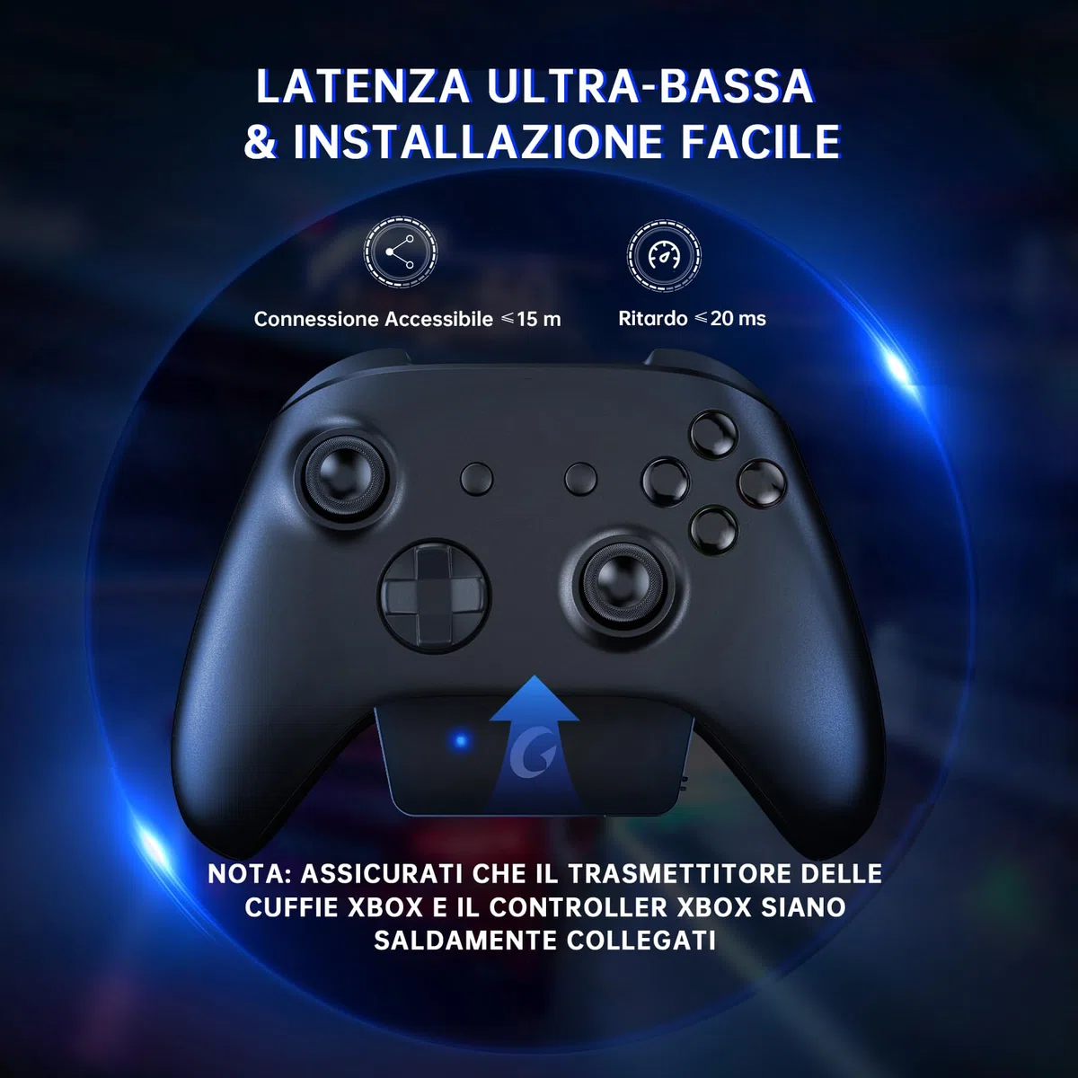 Cuffie Gaming Wireless per Xbox Series X|S, Xbox One, PS5, PC con Microfono, Suono Surround, Bluetooth 5.2, 60 Ore, Luce RGB - Bianco