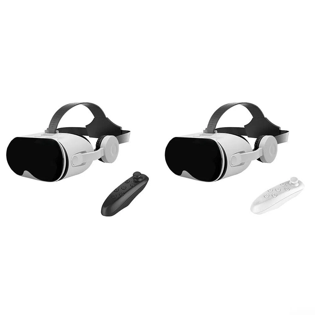 GLOBALHUT - Cuffie per realtà virtuale, per smartphone iOS-Android con schermo da 5,5-6,7 pollici, occhiali 3D VR con controller per giochi e film, campo visivo di 110° (nero)