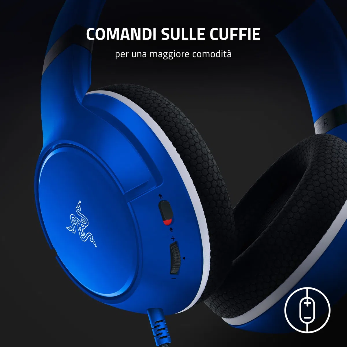 Razer Kaira X Cuffie da Gioco Cablate per Xbox Series X, S 50mm Microfono Cardioide Hyperclear Blu