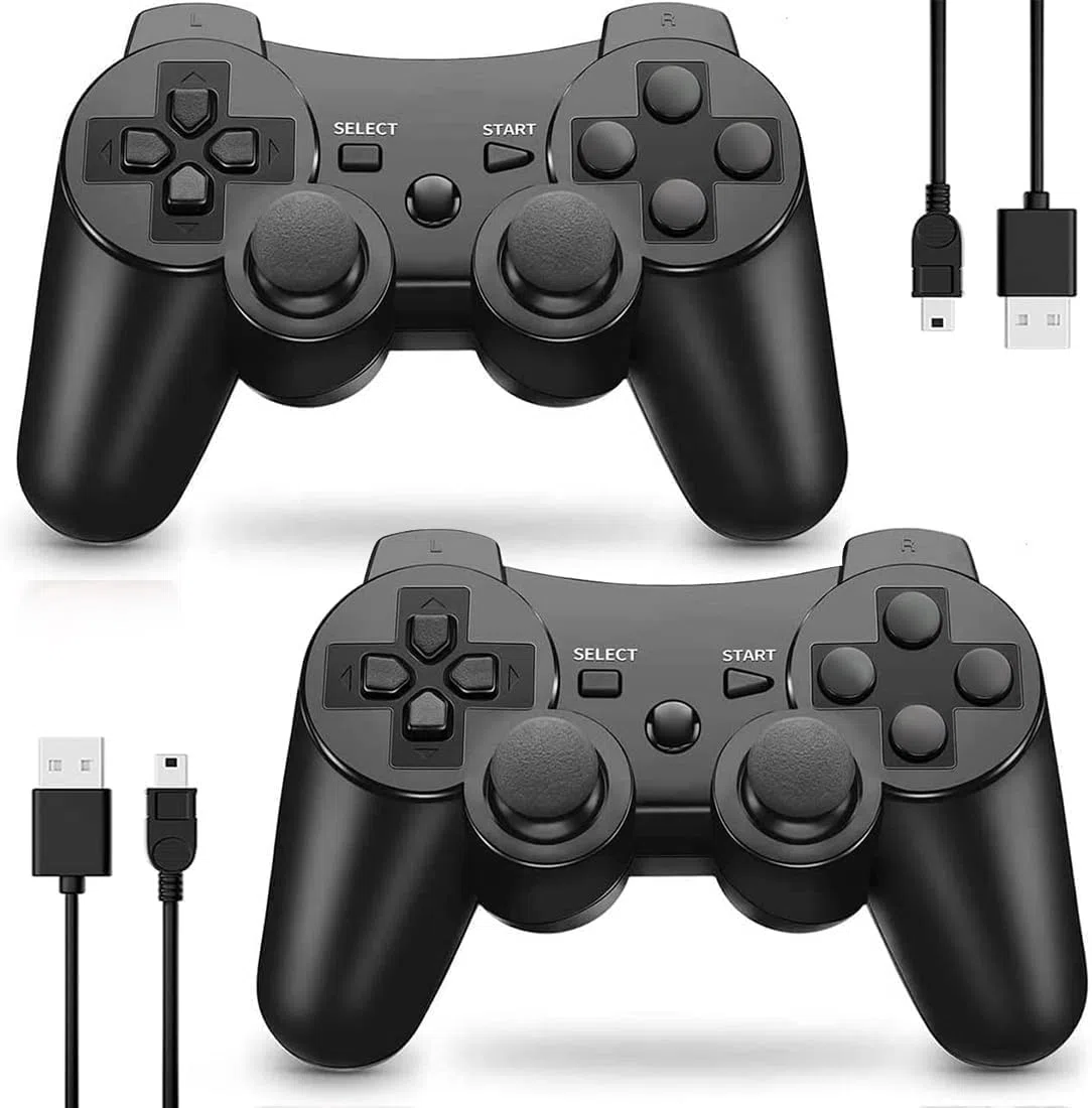 CHENGDAO Controller per PS3, Wireless Joystick per PS3 con doppio shock compatibile con Playstation 3 con cavo di ricarica