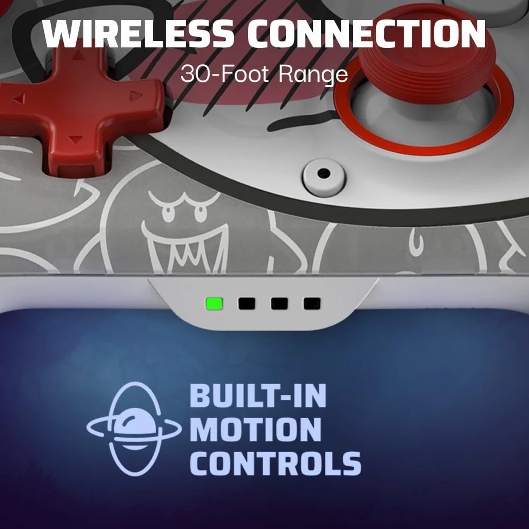 Nintendo Switch Rematch GLOW Wireless Controller Boo-Hoo with Motion 600mAh Battery