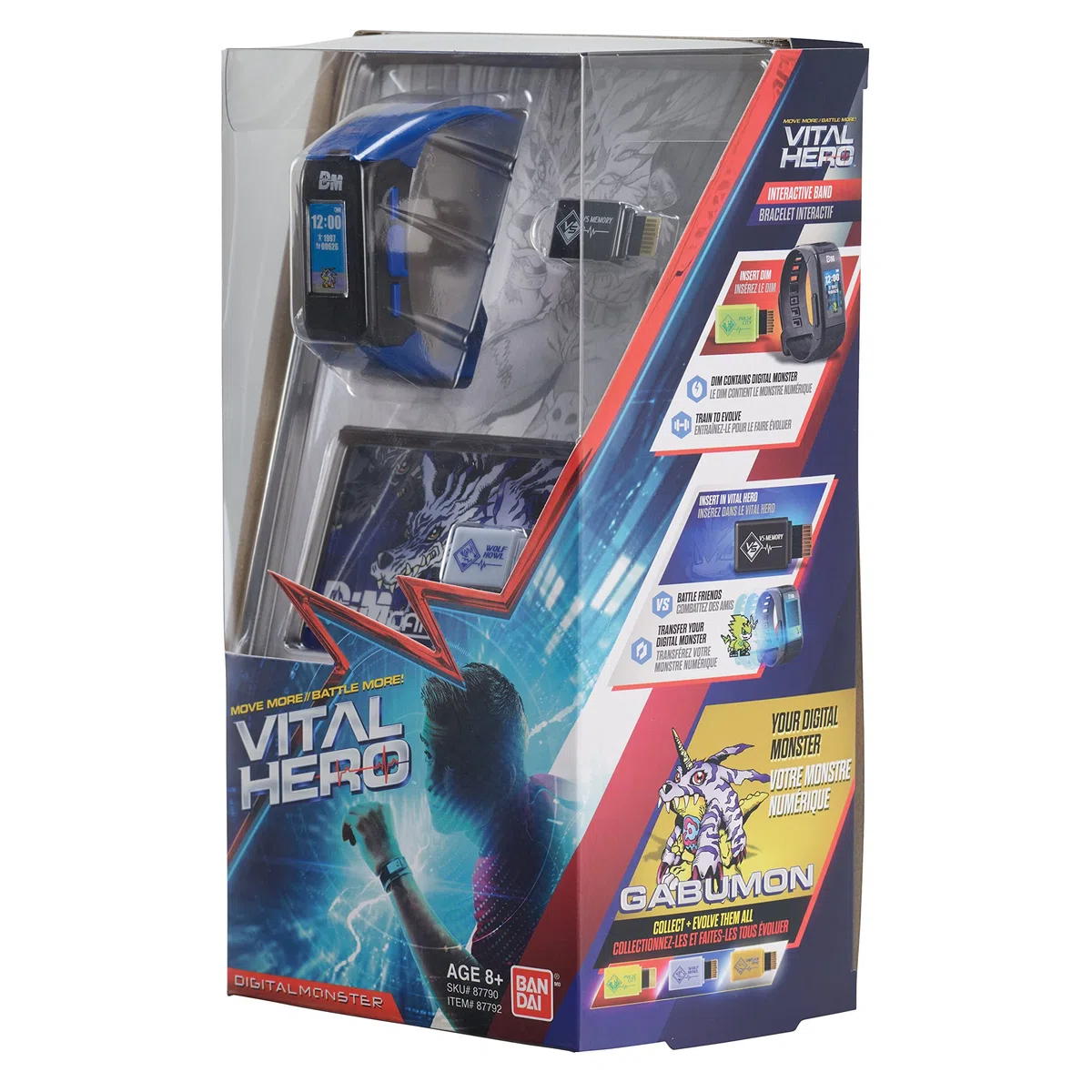 Bandai Namco Digimon - Vital Hero Interactive Fitness Tracker/Orologio Digitale/Virtual Pet (Blu)