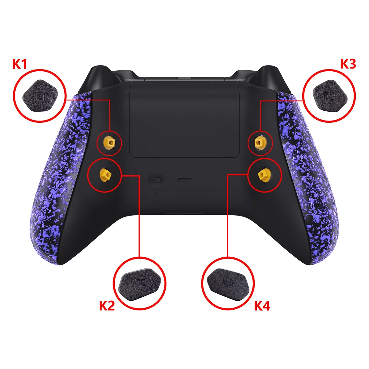 eXtremeRate HOPE Remap Kit Programmabile per Xbox Series X S Controller Scheda&Cover Posteriore&Grip&Tasti Posteriori per Xbox Core Joystick(Model 1914)-Viola Antiscivolo