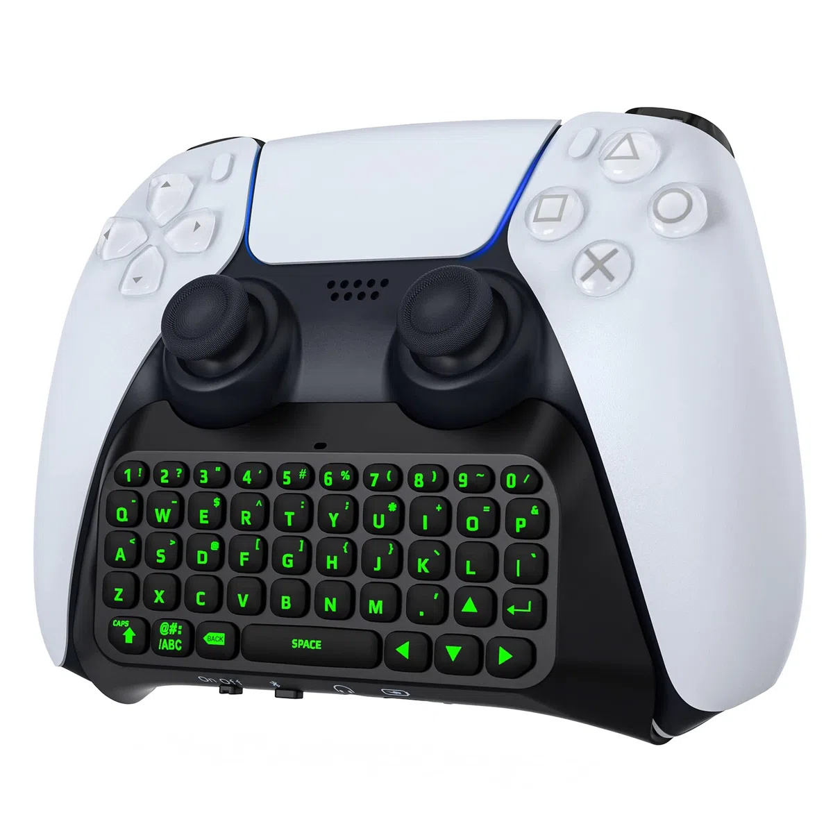 MoKo Tastiera Wireless per Controller PS5, Mini Tastiera Retroilluminata Bluetooth con Altoparlante e Porta di Audio, Chatpad Ricaricabile per Controller PS5 Accessori chat Vocale o Testuale, Nero