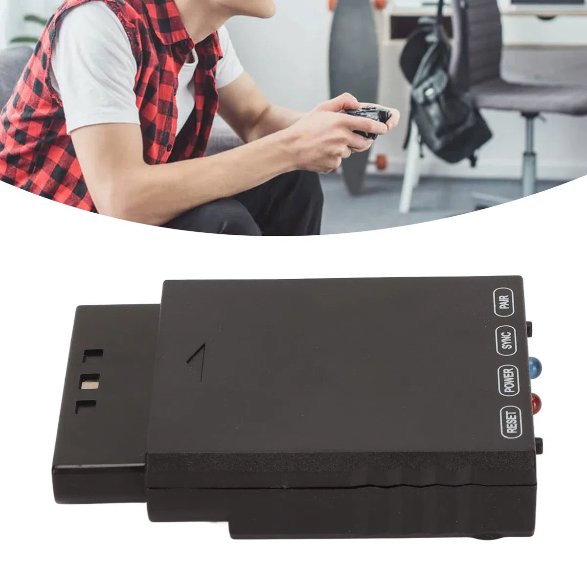 Blueretro Adattatore Controller Wireless Bluetooth Multigiocatore con Stato LED Convertitore Console retrò per PS1 PS3 PS5 Switch