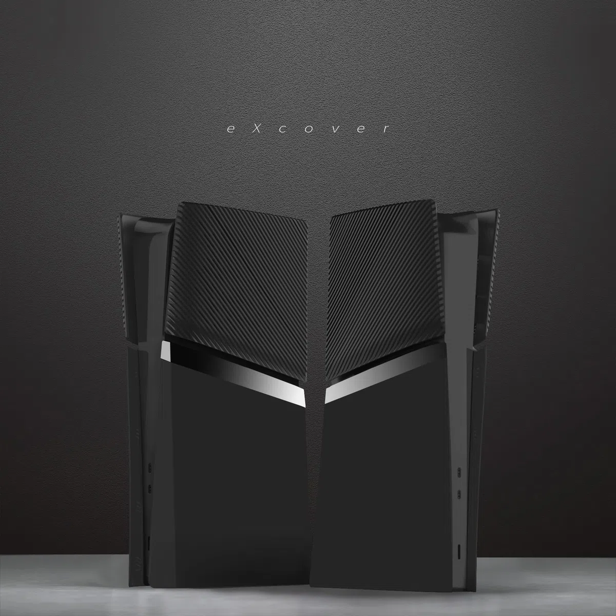 eXtremeRate eXcover Copertura Ricambio Compatibile con ps5 Slim Console Digital Edition, Cover Coperchio Custodia Placca Shell Ventilata per ps5 Slim Digitale Console, Nero