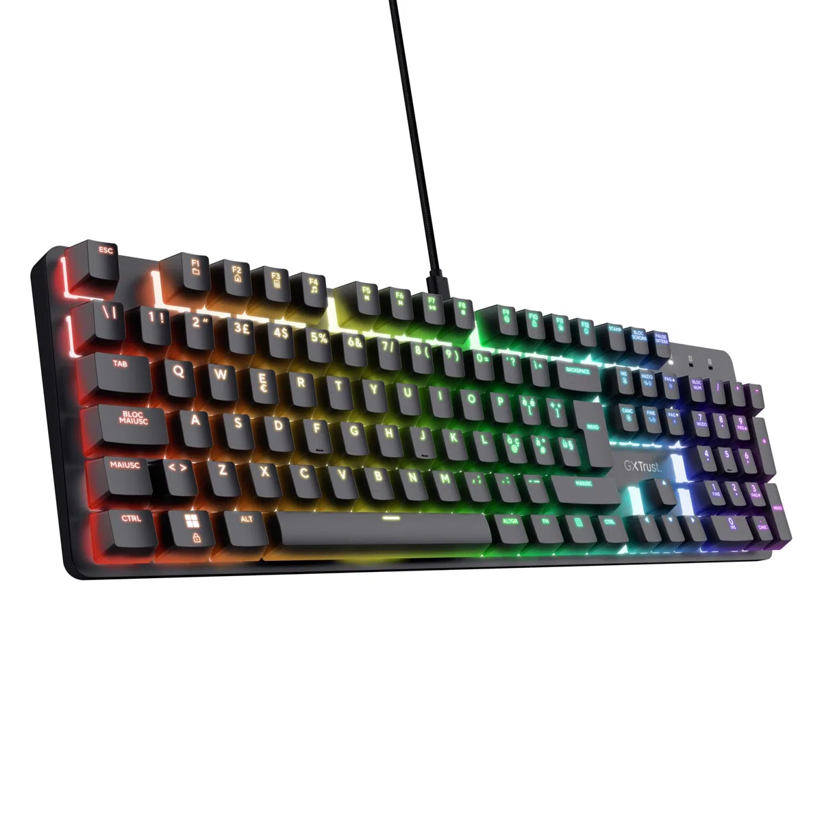 GXTrust 871 Zora Tastiera Meccanica Gaming Layout Italiano QWERTY RGB Retroilluminata Tasti Huano Lineari Anti-Ghosting N-Key Rollover USB Nero