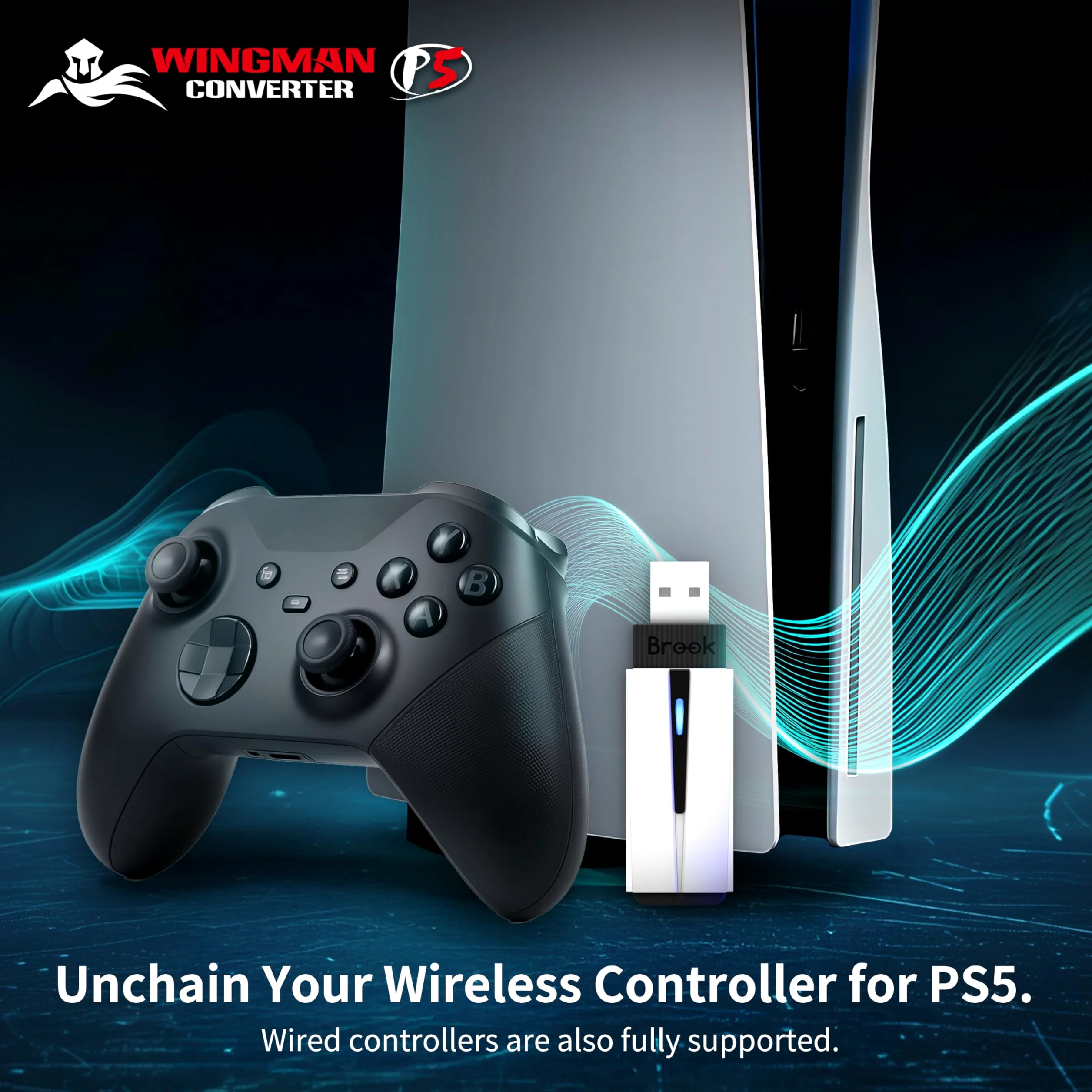 Brook Wingman P5 Convertitore Controller PC P5 P4 Wireless e Cablato Vibrazione Movimento Sei Assi Turbo Macro Remap Software Converter Center
