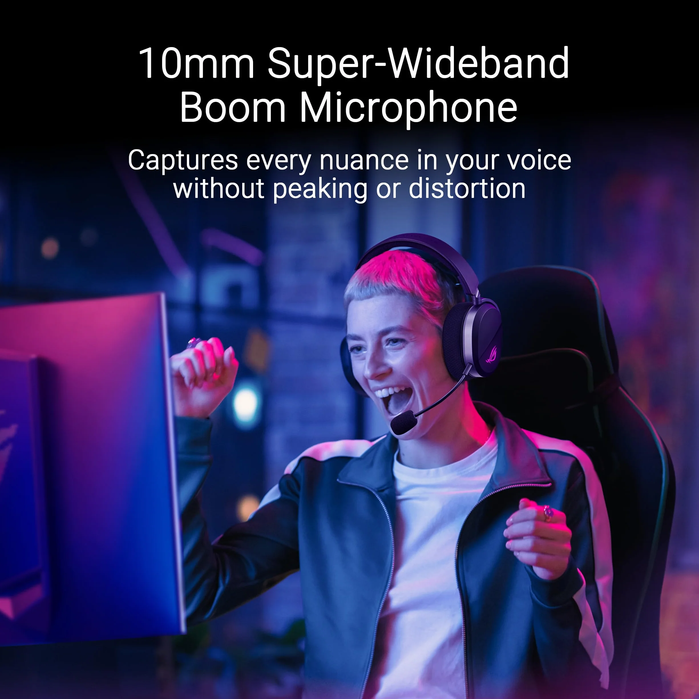 ASUS ROG Pelta, Cuffie da Gaming Senza Fili, Connessione 2.4GHz e Bluetooth, Audio Ampio, Autentico e Preciso, Driver Placcati in Titanio da 50mm, Per PC, Mac, PS, Switch, Android, Nere