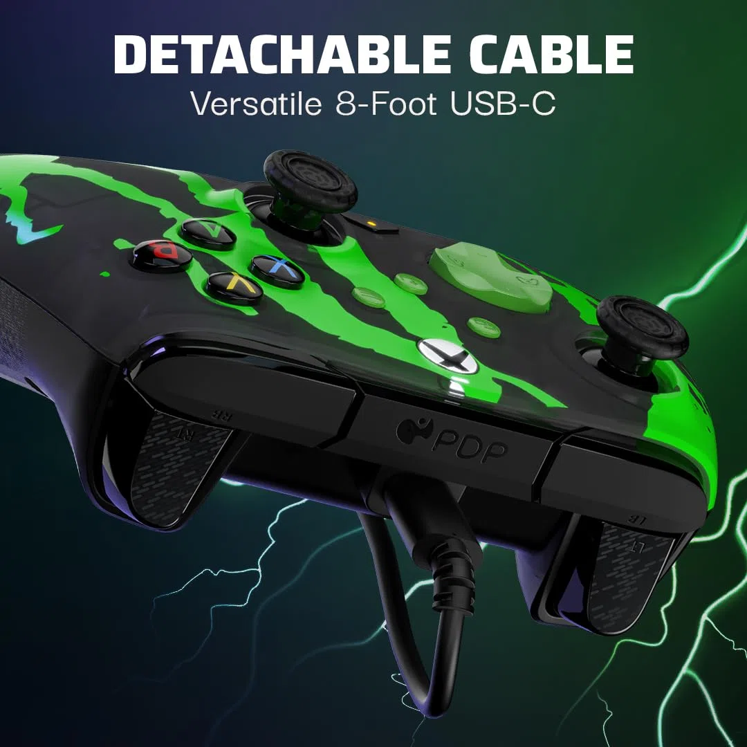 PDP Xbox REMATCH GLOW Wired controller - Jolt Green