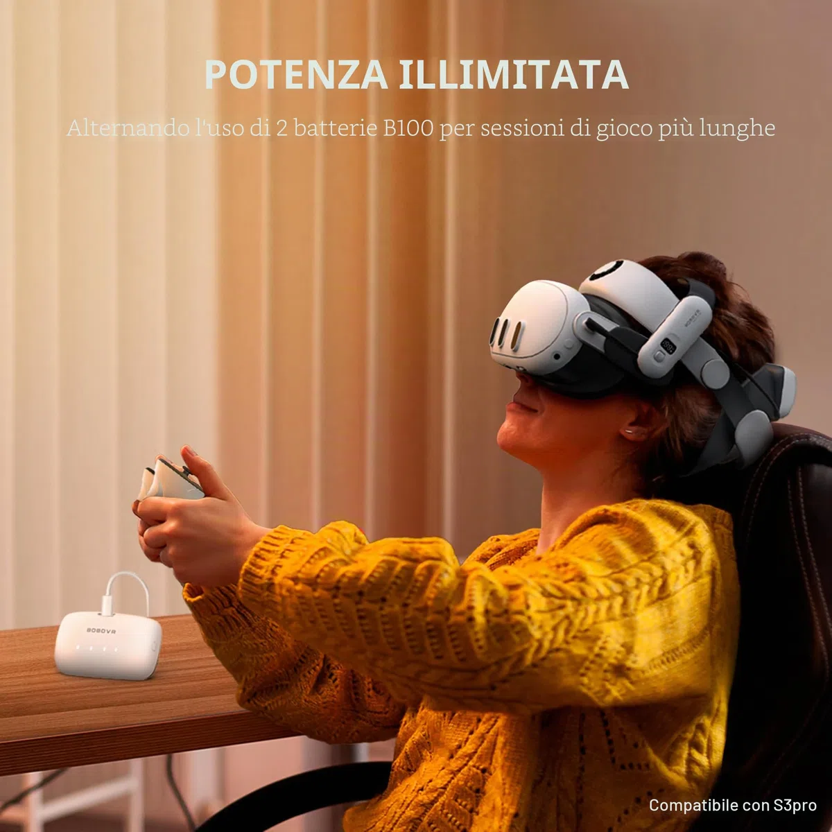 BOBOVR B100 Batteria per S3 Pro 10000mAh Hot-Swap Accessori Connettori Magnetici Doppia Alimentazione