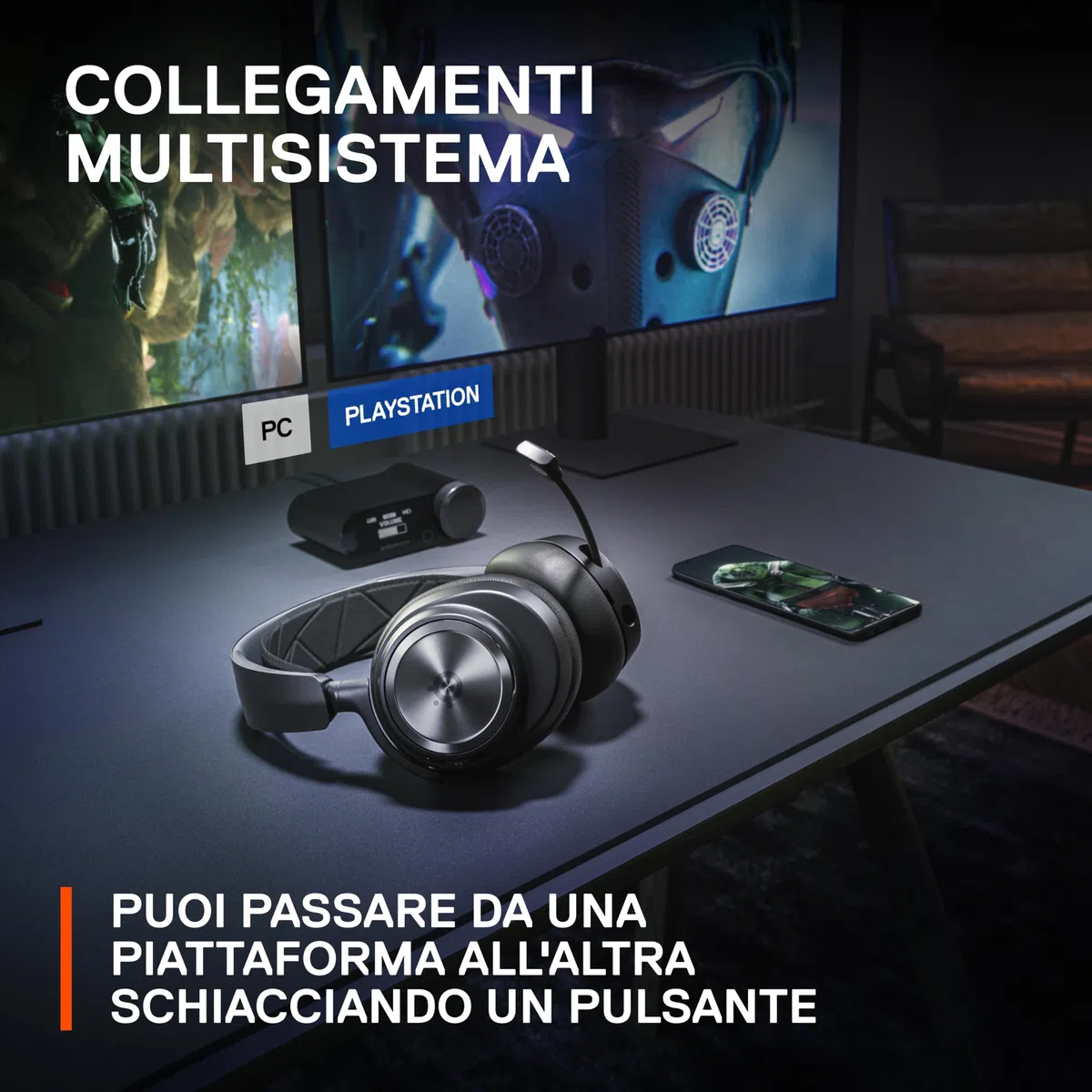 SteelSeries Arctis Nova Pro Cuffie Gaming Wireless Multi-Sistema Driver Magnetici Neodimio Cancellazione Attiva Rumore Infinity Power System ClearCast Gen 2 PC PS5 PS4 Mobile