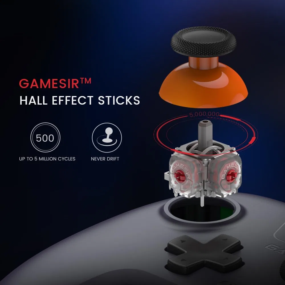 GameSir Nova Lite Controller Wireless, Connettività Tri-mode, Gamepad joystick per PC Windows/Switch/Stem/iOS/Android, con grilletto ad effetto Hall, DualVibration, Turbo, Motion (Viola scuro)