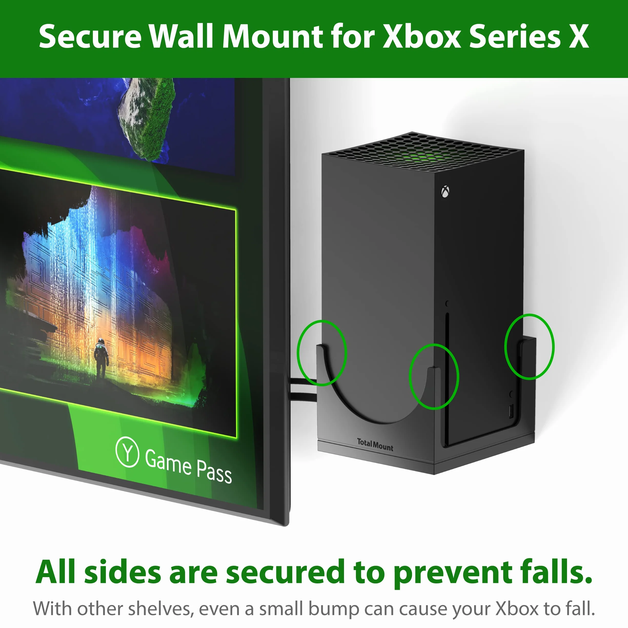TotalMount Supporto a parete per Xbox Series X con livella a bolla d'aria