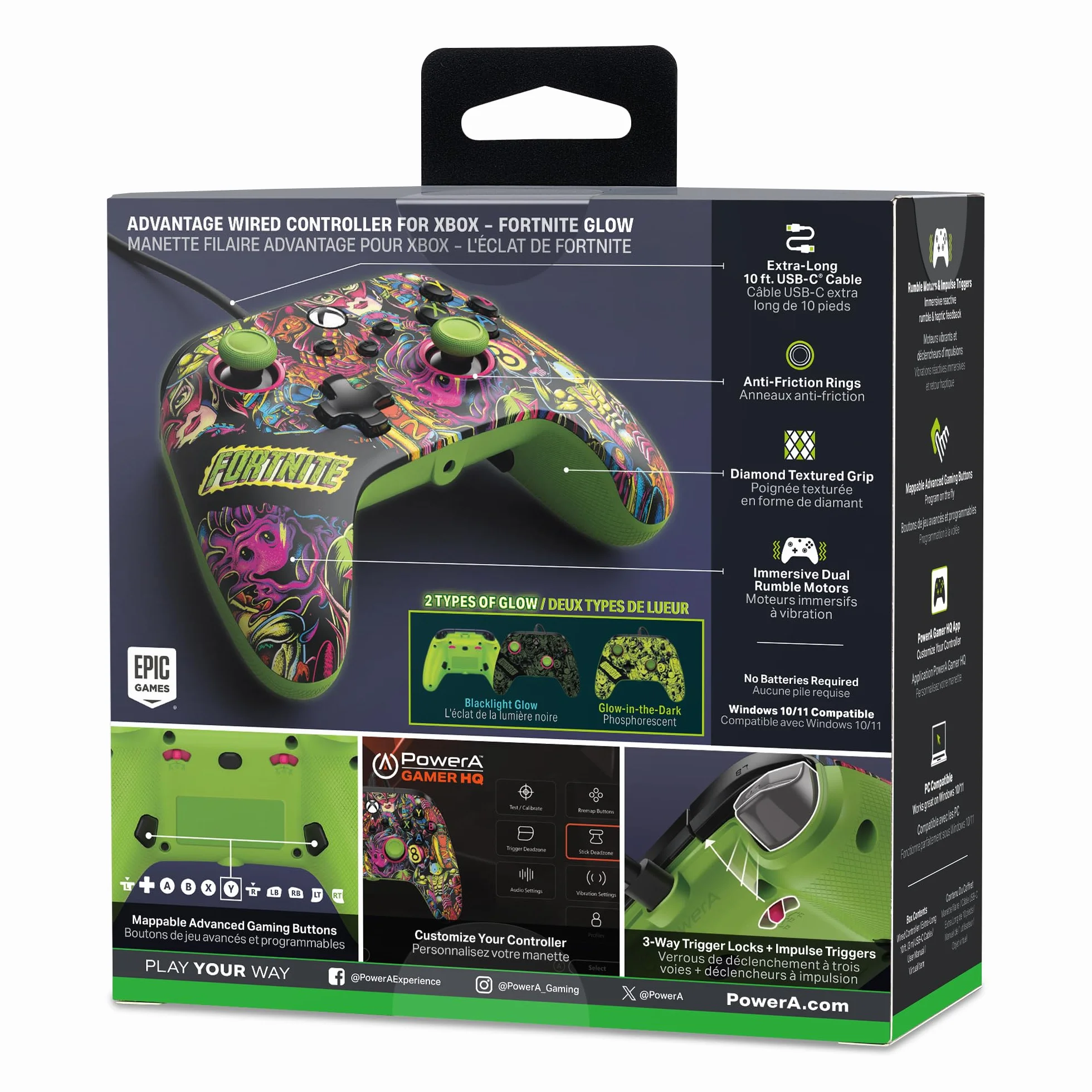 PowerA Advantage Wired Controller for Xbox Series X|S - Fortnite Glow