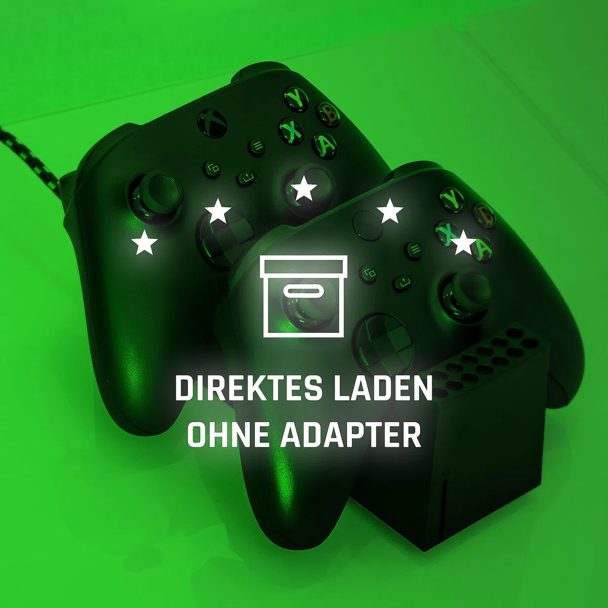 snakebyte Xbox TWIN CHARGE SX - nero - Caricatore per controller Serie X, caricatore per 2 controller wireless, 2 batterie ricaricabili 800mAh, indicatore di stato di carica a LED, design Serie X