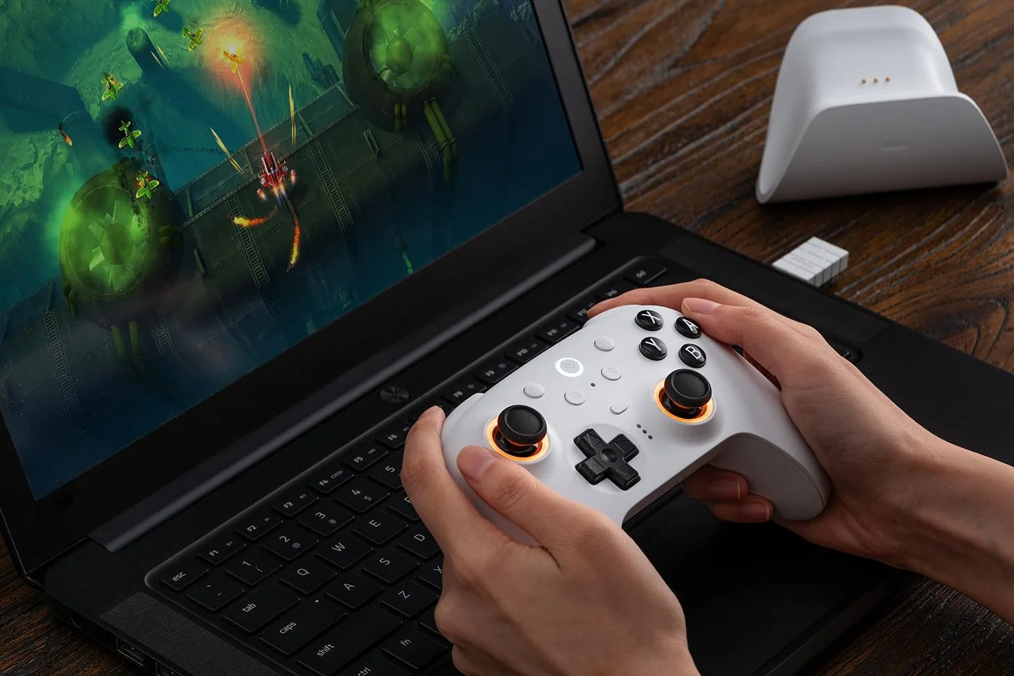 8BitDo Ultimate 2 Bluetooth Controller for Switch & Windows PC, TMR Joysticks, Hall Effect/Tactile Triggers, White