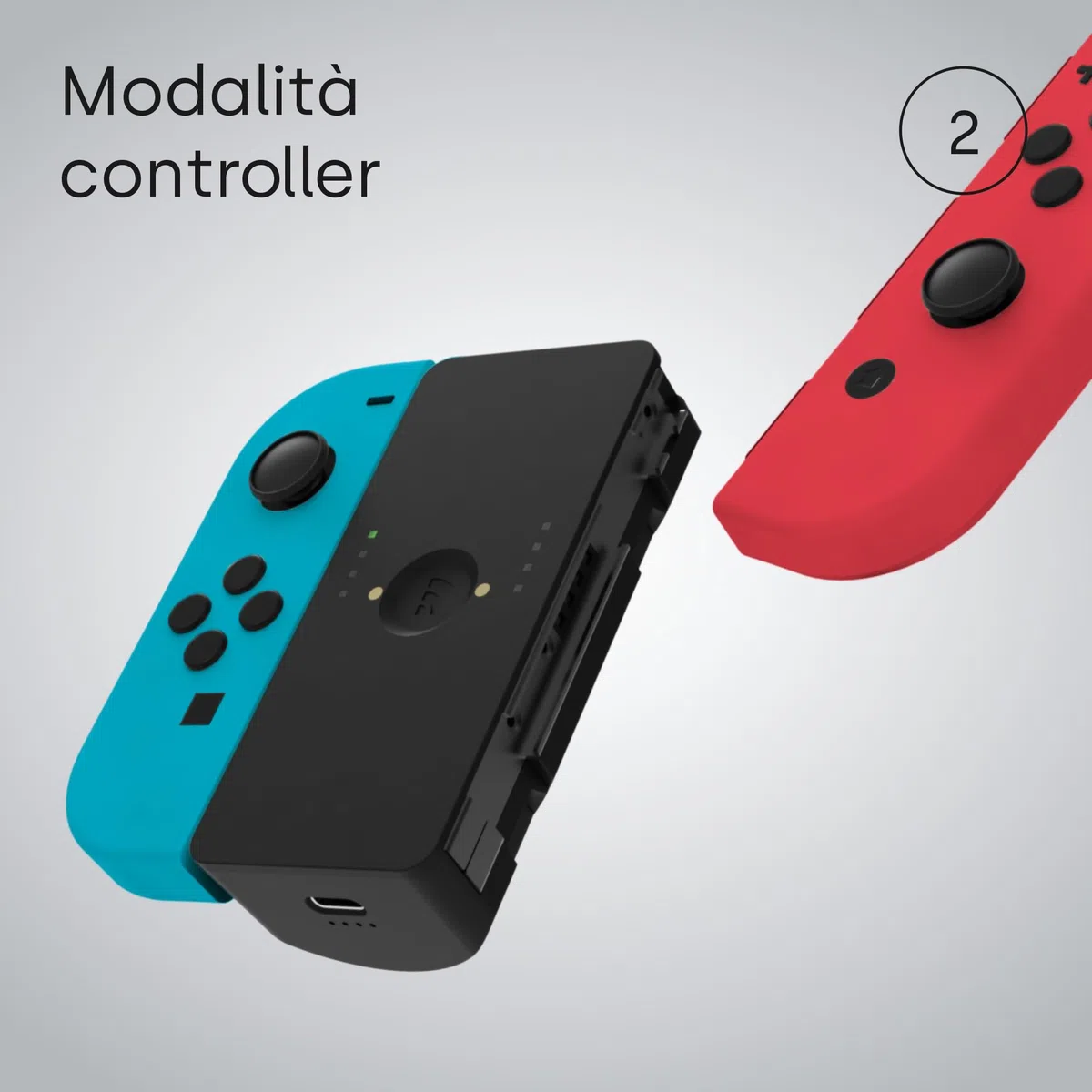 Remotto Enerjoy Go - Caricatore portatile per Nintendo Switch & OLED - Batteria esterna 3 in 1: ricarica wireless, modalità telecomando e modalità base di ricarica Joy-Cons - Accessori Switch