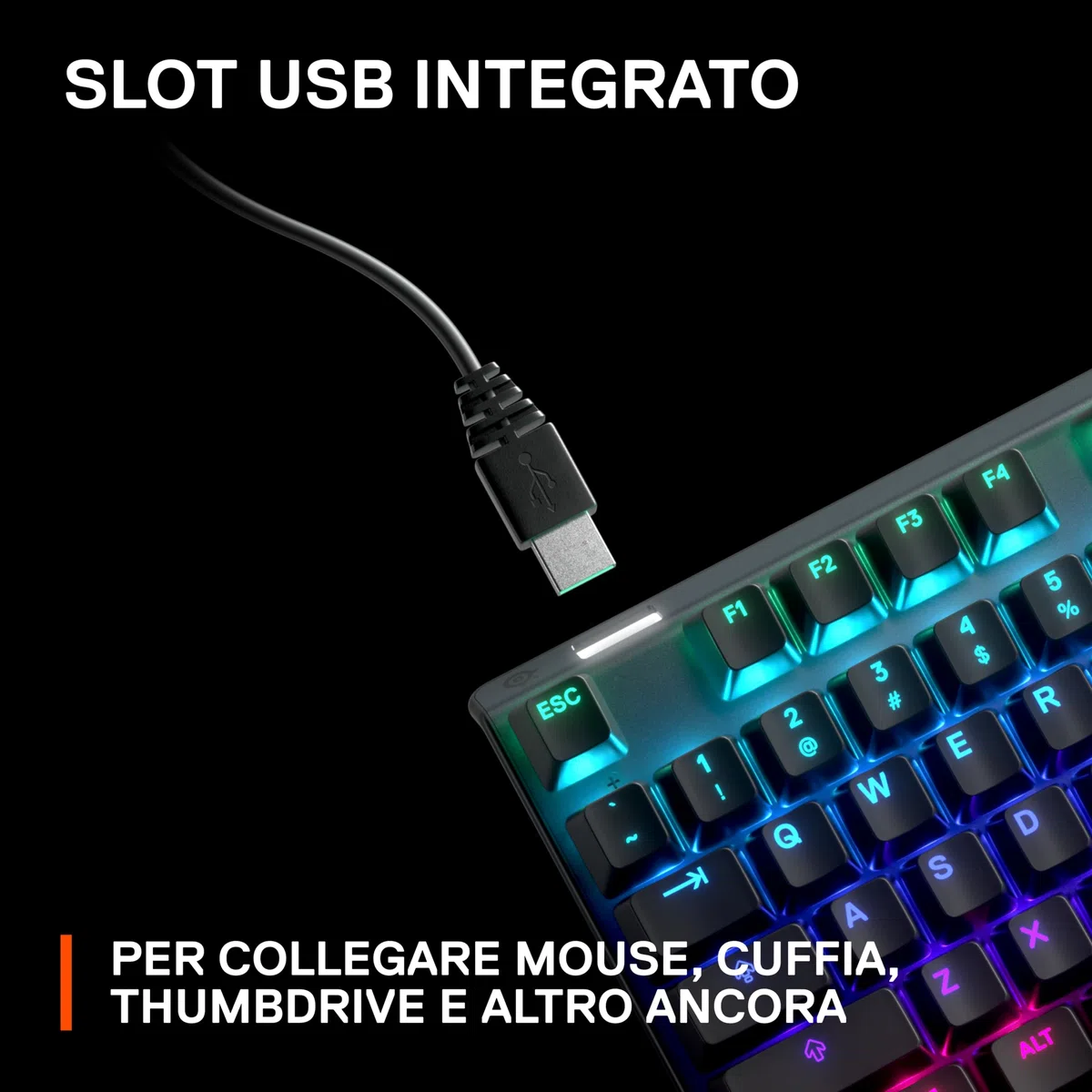 SteelSeries Apex Pro HyperMagnetic Tastiera da gaming - La più veloce al mondo - Azionamento regolabile - Schermo OLED - RGB - USB Passthrough - Layout Americano (QWERTY)