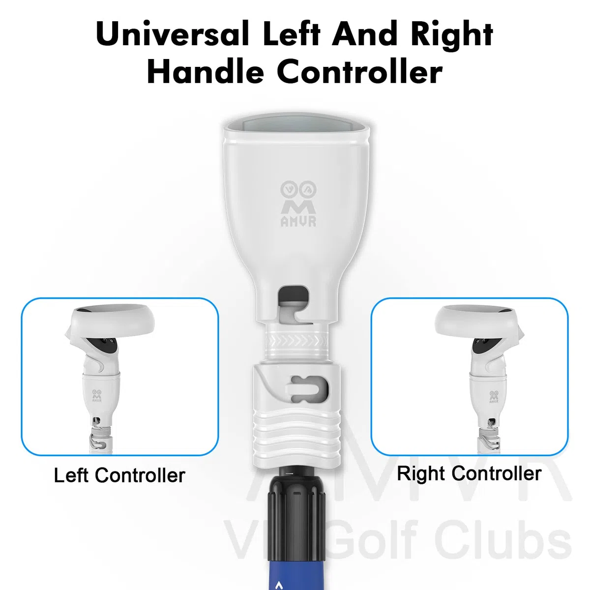 AMVR Impugnatura da golf per controller Quest 2, retrattile 2 in 1 Accessori universali per controller destro e sinistro