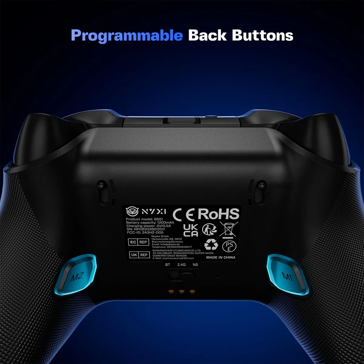 NYXI Controller per PC con TMR Joystick a Tensione Regolabile, ABXY Intercambiabili per Layout PC/Switch, Hall Grilletti Dual-Mode, 1200mAh Batteria, per PC/Switch/iOS/Android/TV, Versione Avanzata