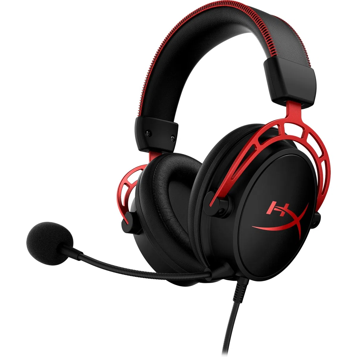HyperX Cloud Alpha Cuffie Gaming 3,5 mm Jack Alluminio Memory Foam Similpelle PS4 Xbox PC Nero Rosso
