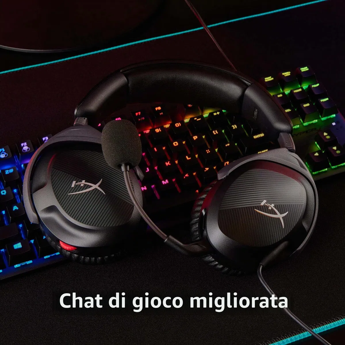 HyperX Cloud Stinger II, Cuffie da Gaming, Connessione Cablata a 3,5 mm, Audio Immersivo, Telaio in Plastica, Cuscinetti in Memory Foam Rivestiti in Similpelle, Adatto per PS4 e PS5, Nero