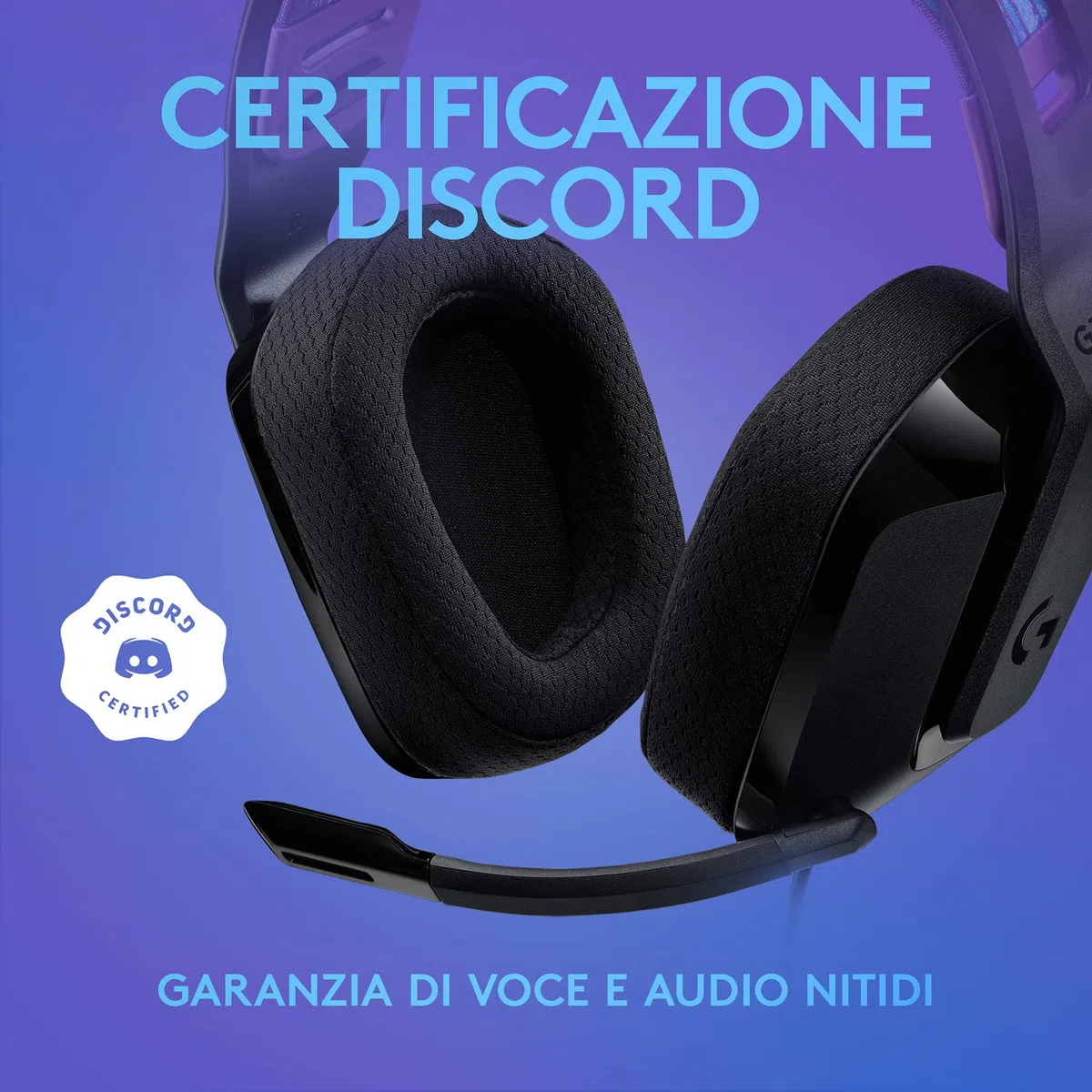 Logitech G G335 Cuffia Gaming Cablata con Microfono Flip-to-Mute, Jack 3,5 mm, Memory Foam, Leggera, Compatibile PC, PS, Xbox, Nintendo Switch - Nero