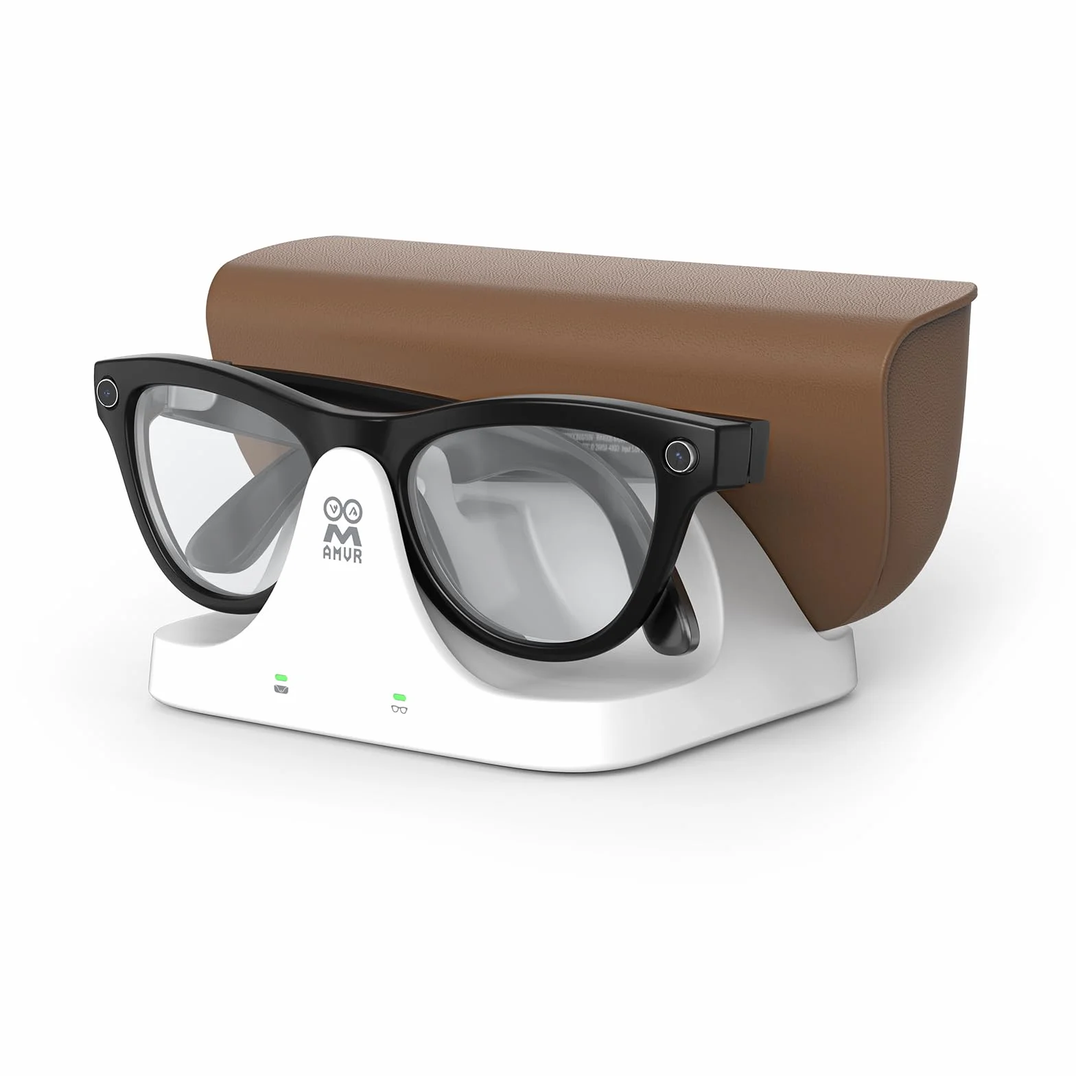 AMVR Stazione di ricarica magnetica 2 in 1 per Ray Ban Meta Wayfarer/Skyler/Headliner Smart Glasses