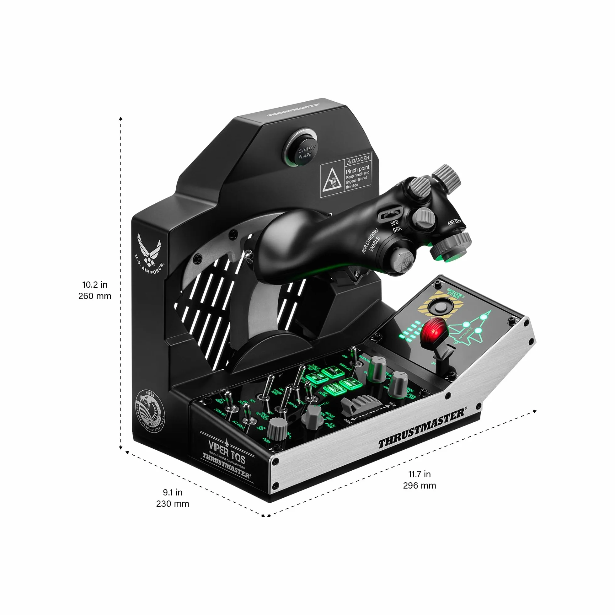 Thrustmaster Viper TQS Mission Pack per PC, Sistema Quadrante Manetta in Metallo, Manetta e Pannello di Controllo Inclusi, Precisione Effetto Hall