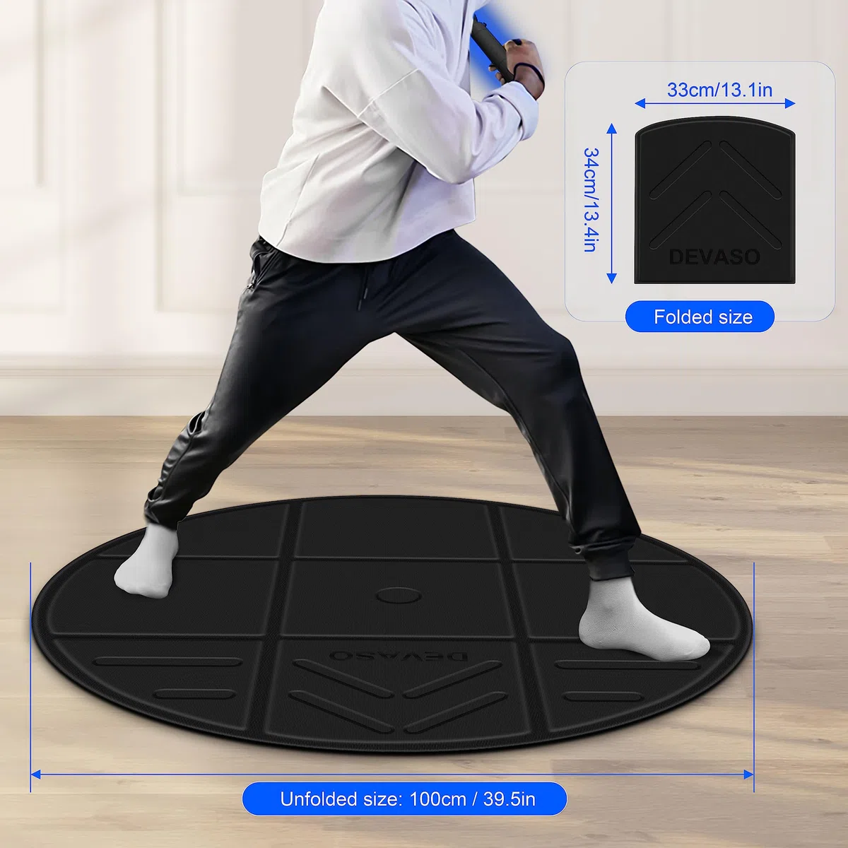 DEVASO Tappetino pieghevole VR per Meta Quest 3S, antiscivolo, confortevole, accessori di gioco per PSVR2, Oculus Quest 3/2/Pro