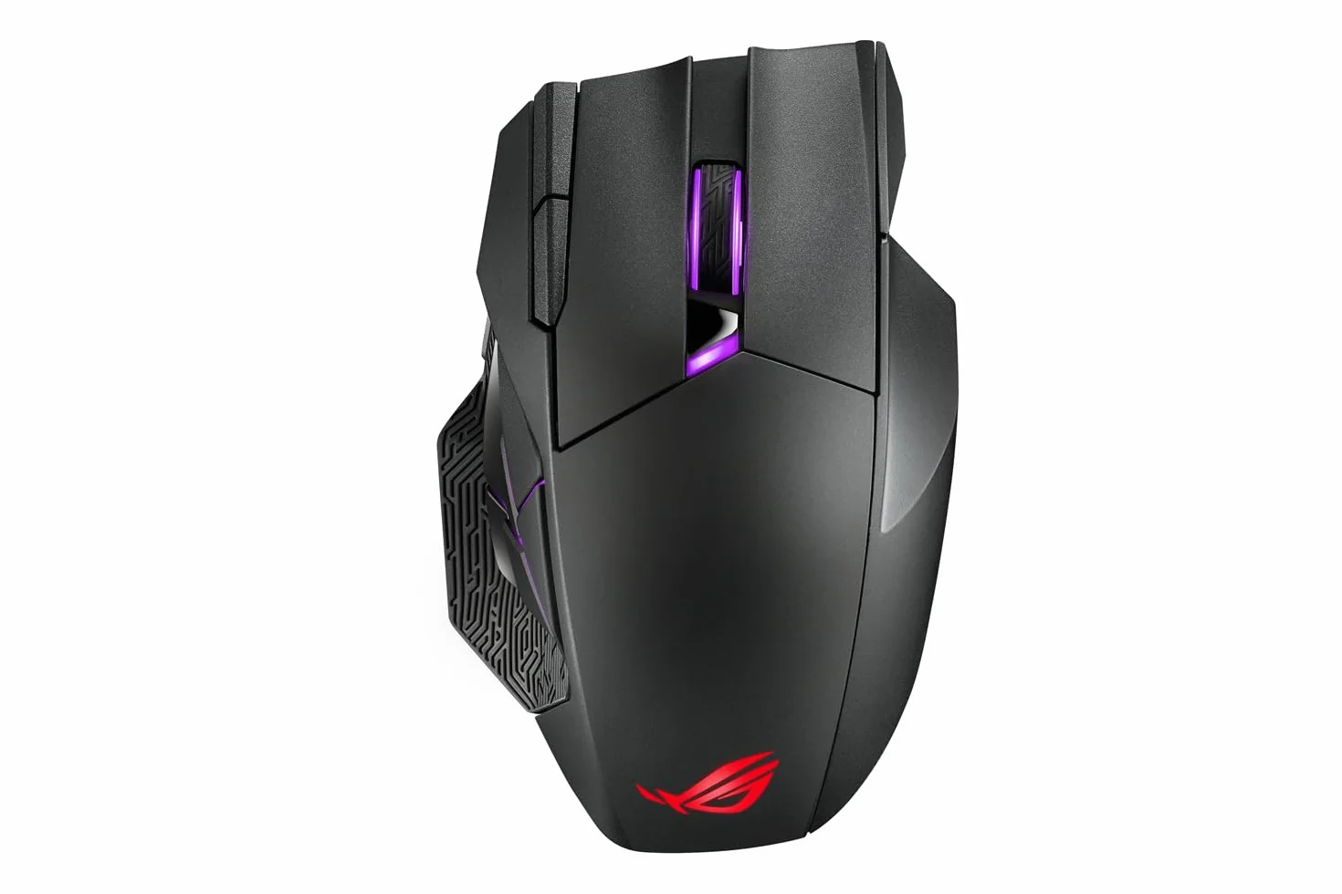 ASUS ROG Spatha X Mouse Gaming Dual-Mode (Wireless e USB-C), Sensore Ottico 19.000 DPI, 12 Tasti Programmabili, Socket Switch Push-Fit, ROG Micro Switch, Base di Ricarica Magnetica, ROG Paracord, Nero