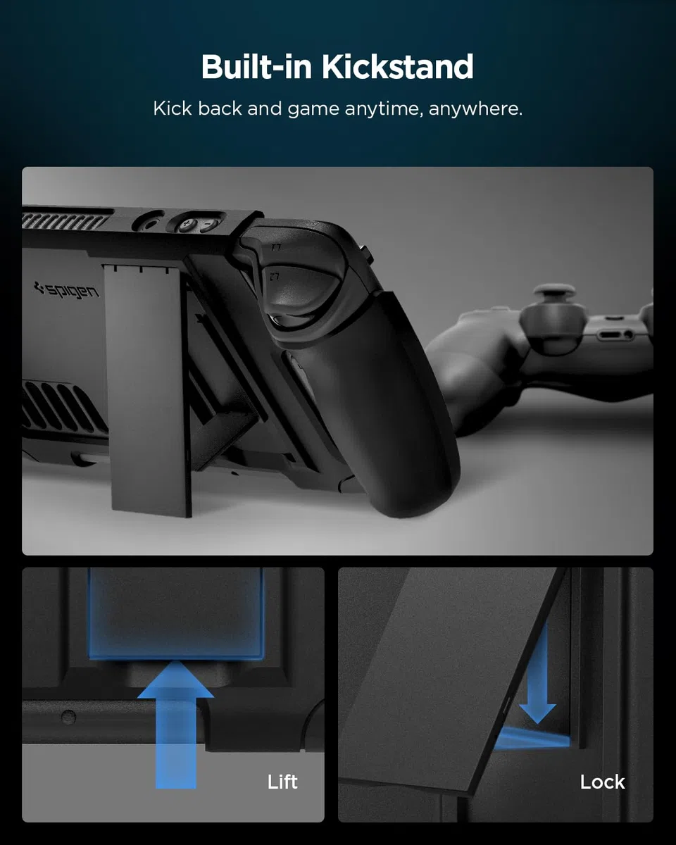 Spigen Cover Thin Fit Pro Compatible con Steam Deck LCD (2022) / Steam Deck OLED (2023) Console - Nero